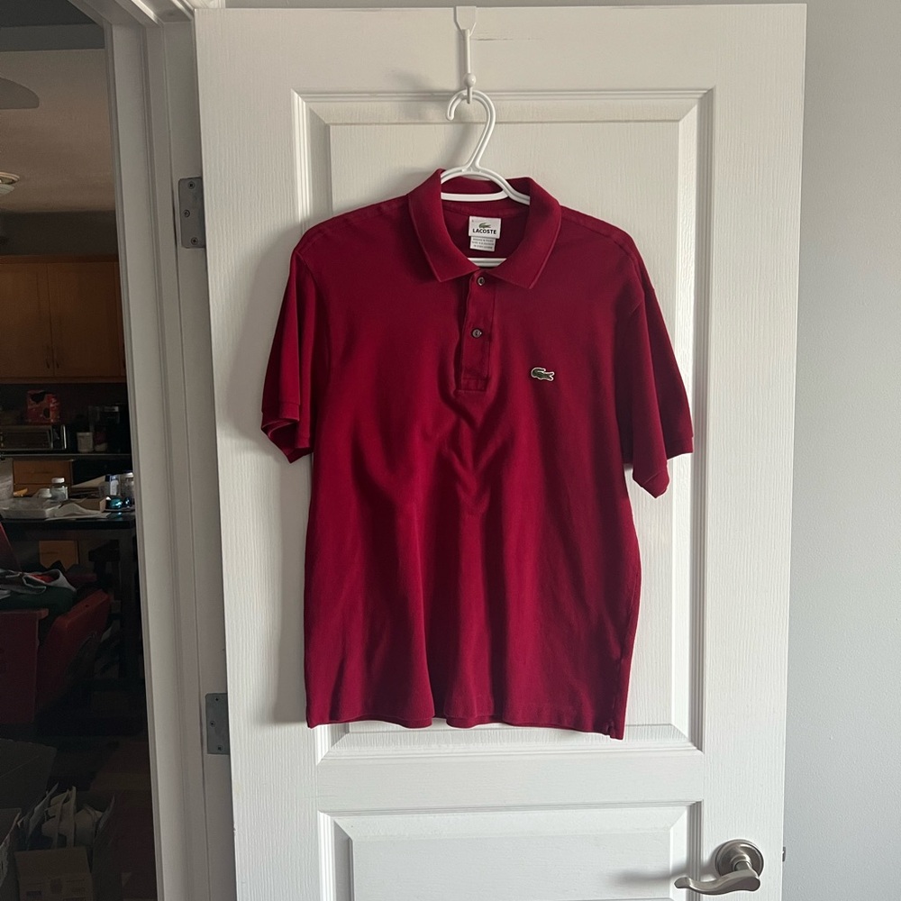 Vintage Lacoste Men's Red Polo Shirt